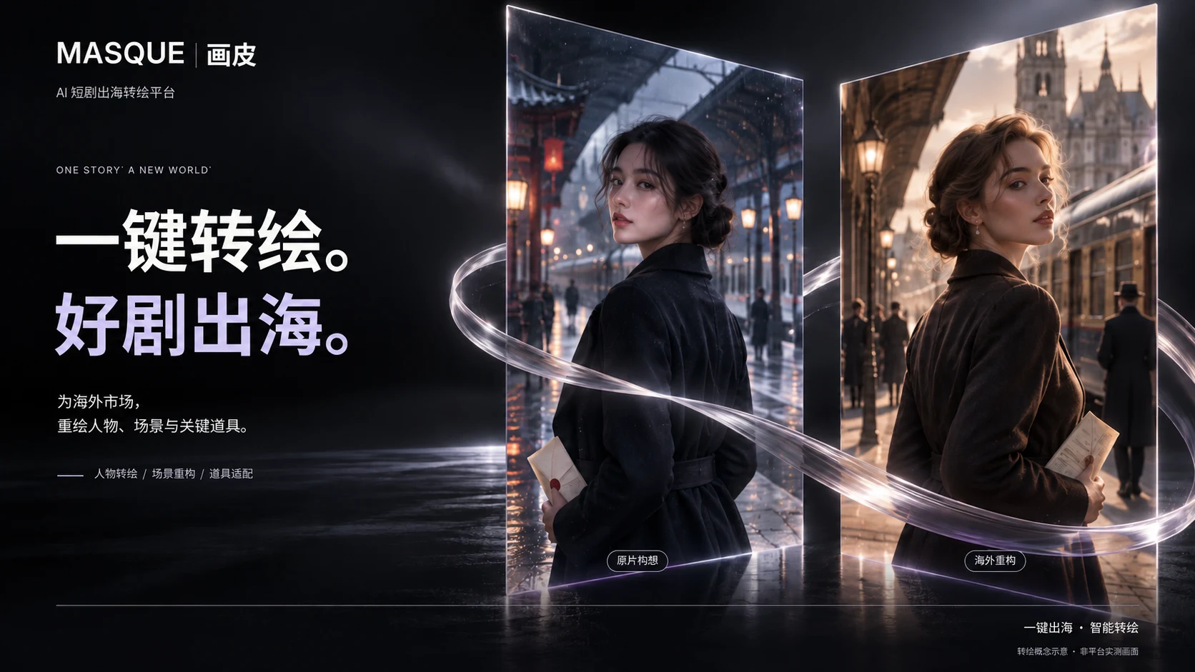MASQUE 画皮宣传海报：一键转绘，好剧出海